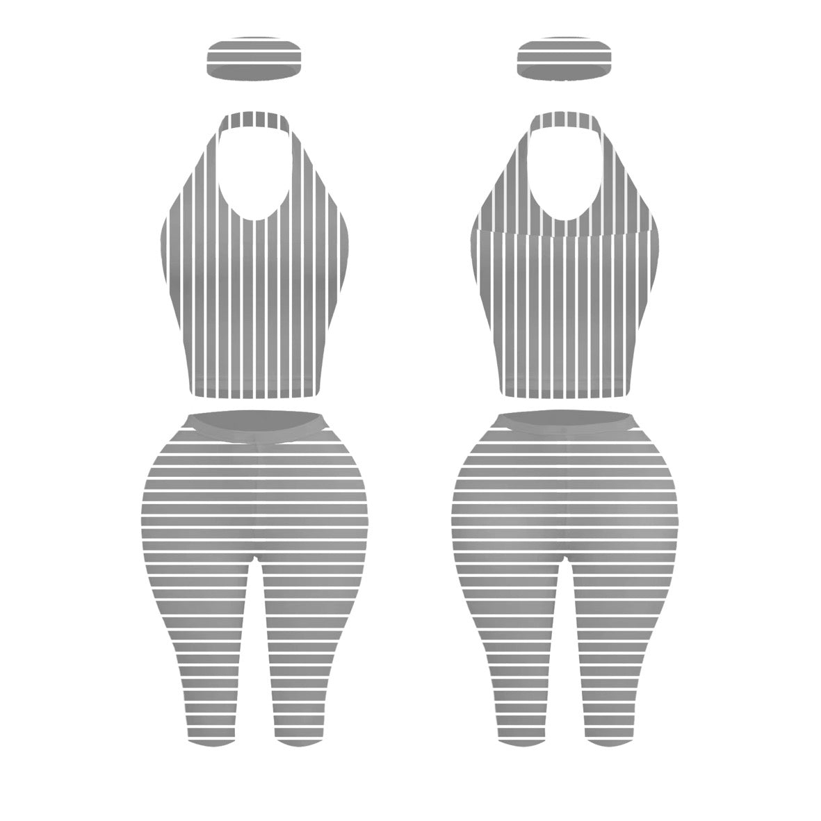 Soleia - Grey Striped Set