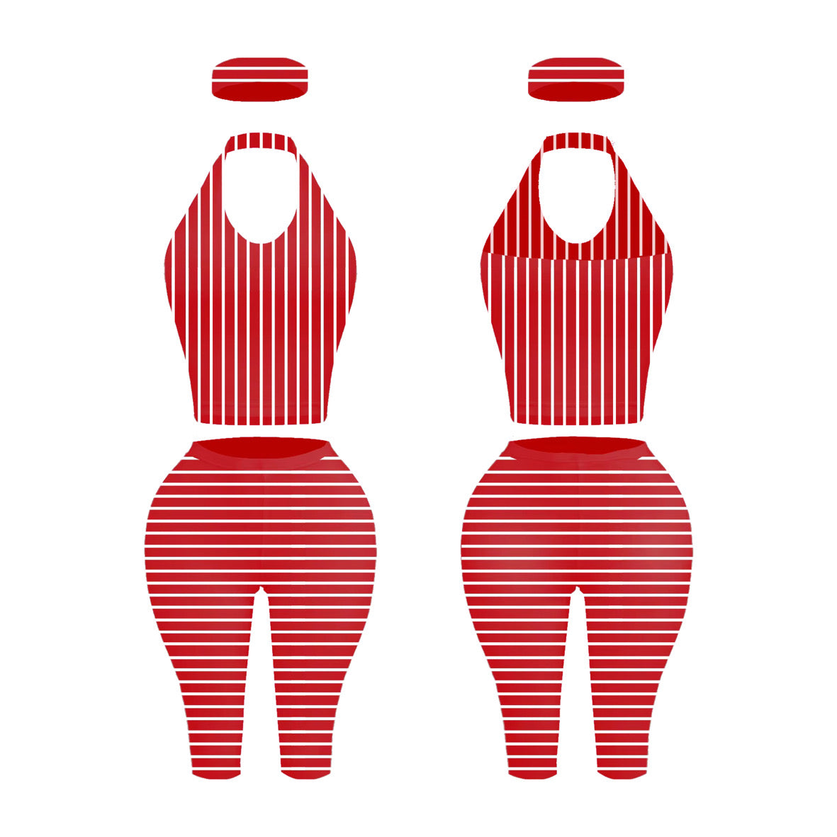 Soleia - Red Striped Set